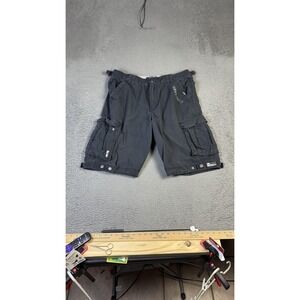 Ecko Unltd‎ Shorts Mens 36 Black Raw & Uncut Cargo Ripstop Rhino Logo Streetwear